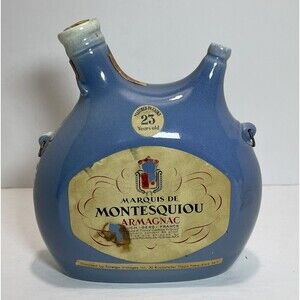 VINTAGE RARE MARQUIS DE MONTESQUIOU ARMAGNAC FRANCE BOTTLE FLASK SEE BELOW INFO